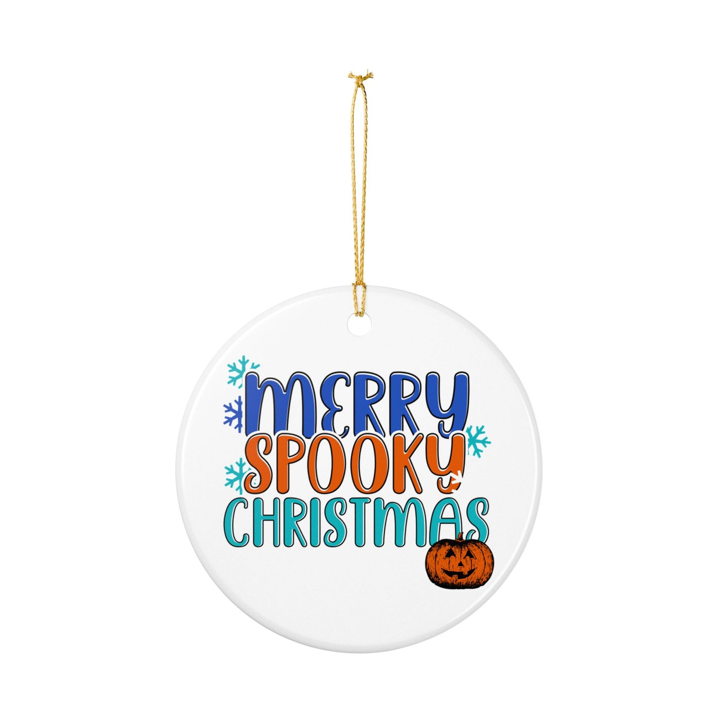 Merry Spooky Christmas Ceramic Ornament