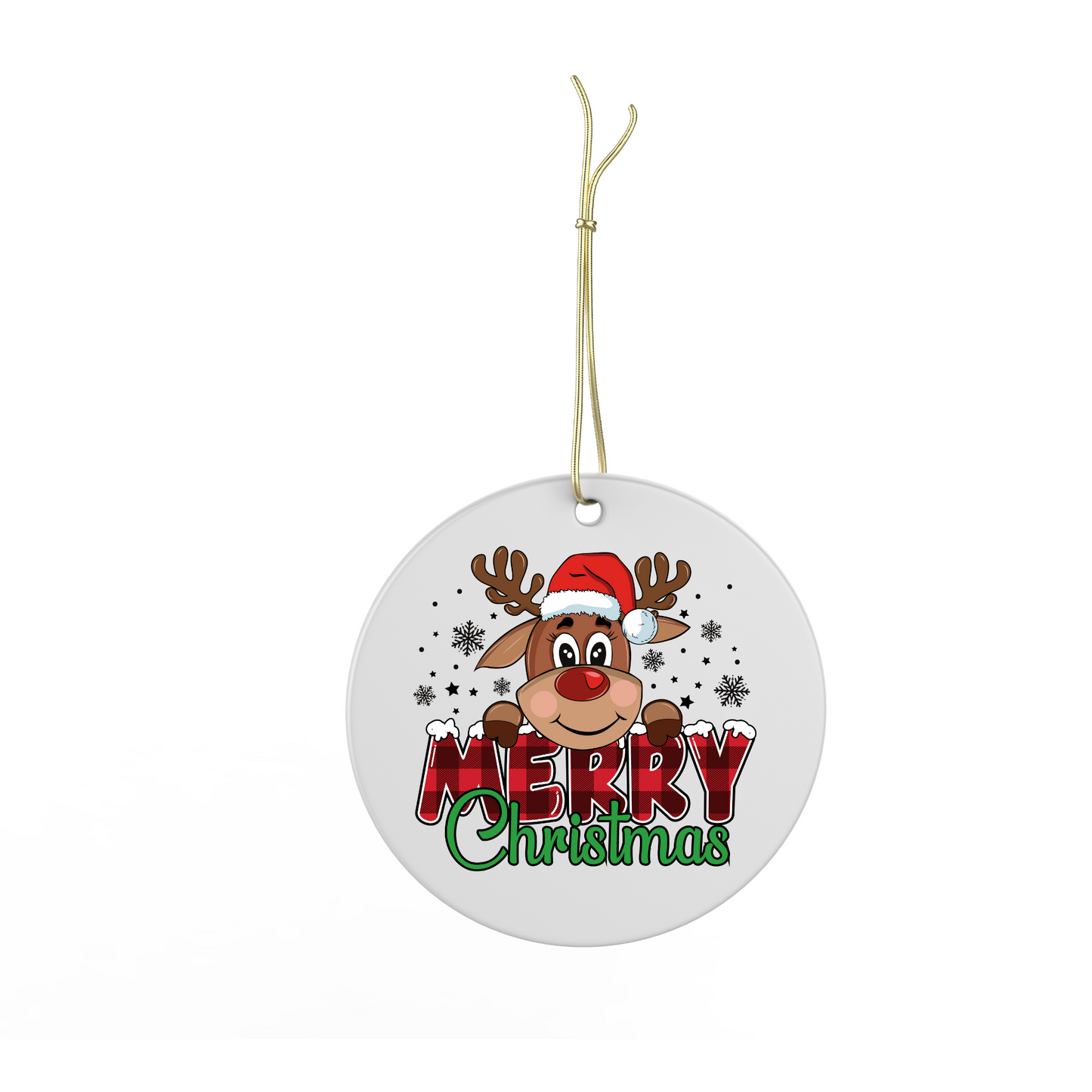 Merry Christmas Reindeer Ornament