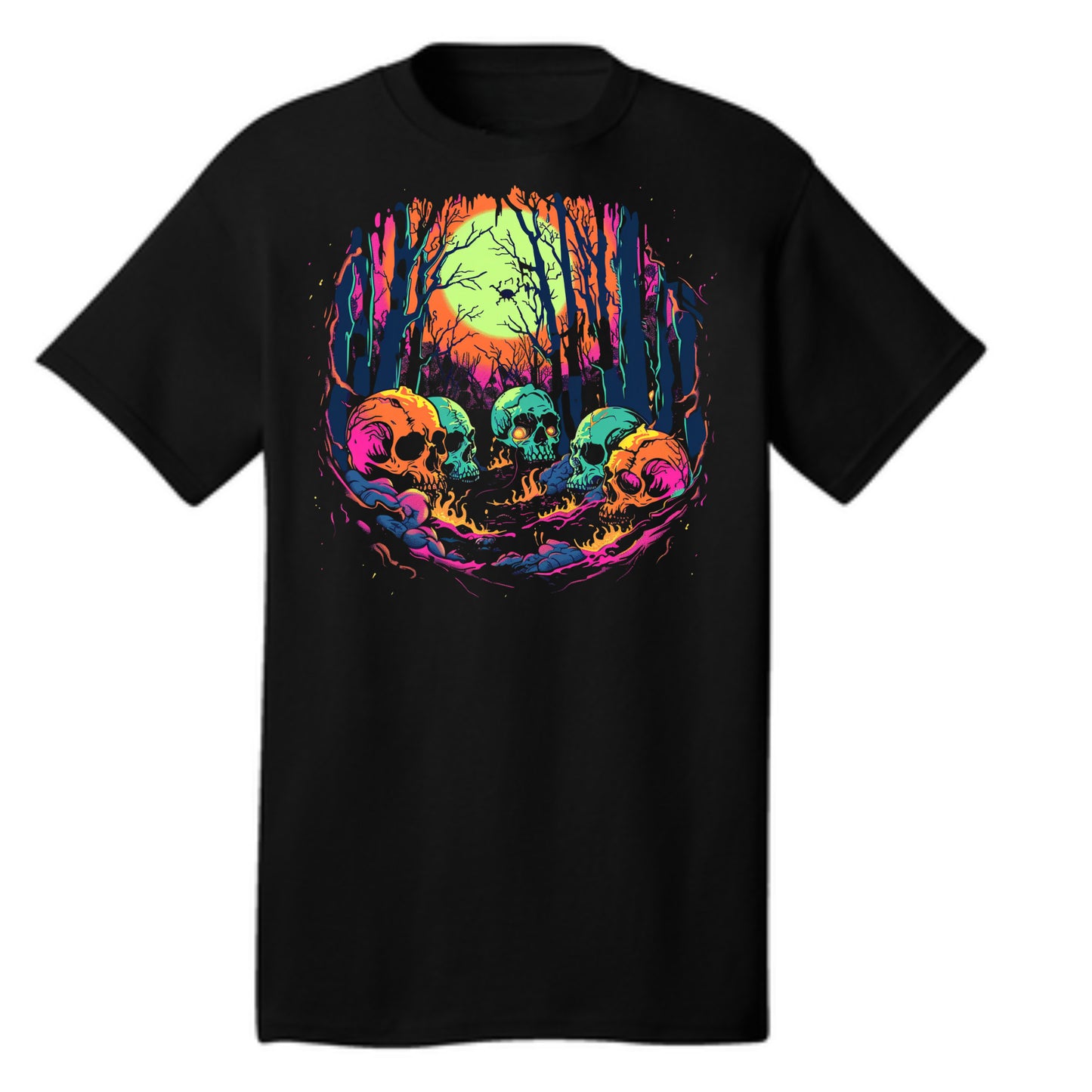 Summer Night Skulls T Shirt