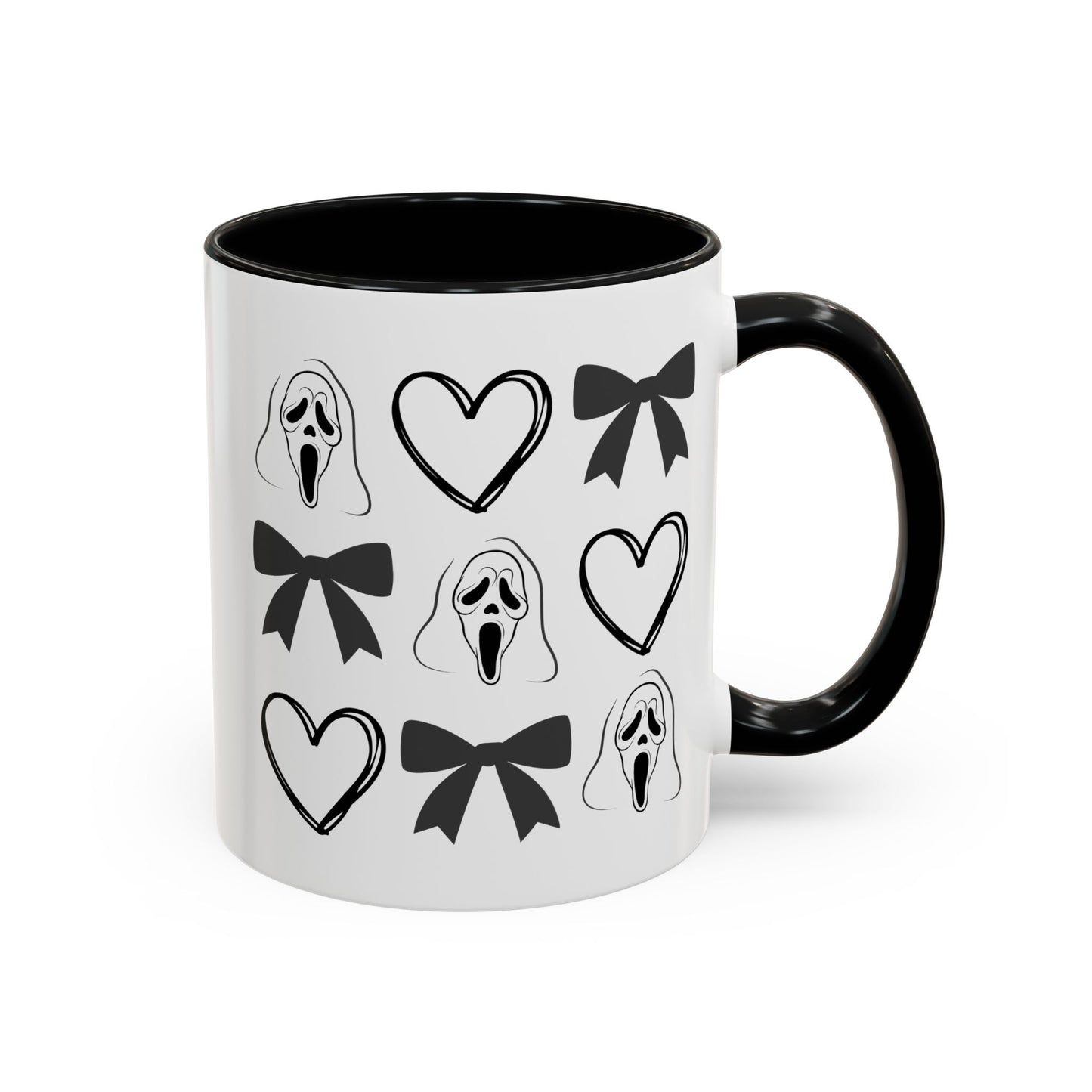 Scream Mask & Hearts Accent Coffee Mug