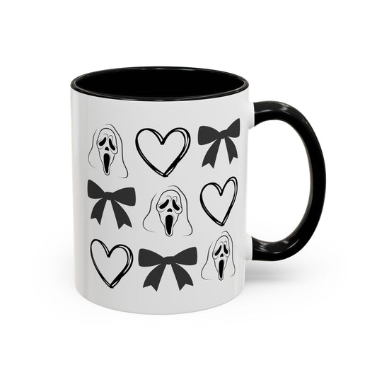 Scream Mask & Hearts Accent Coffee Mug