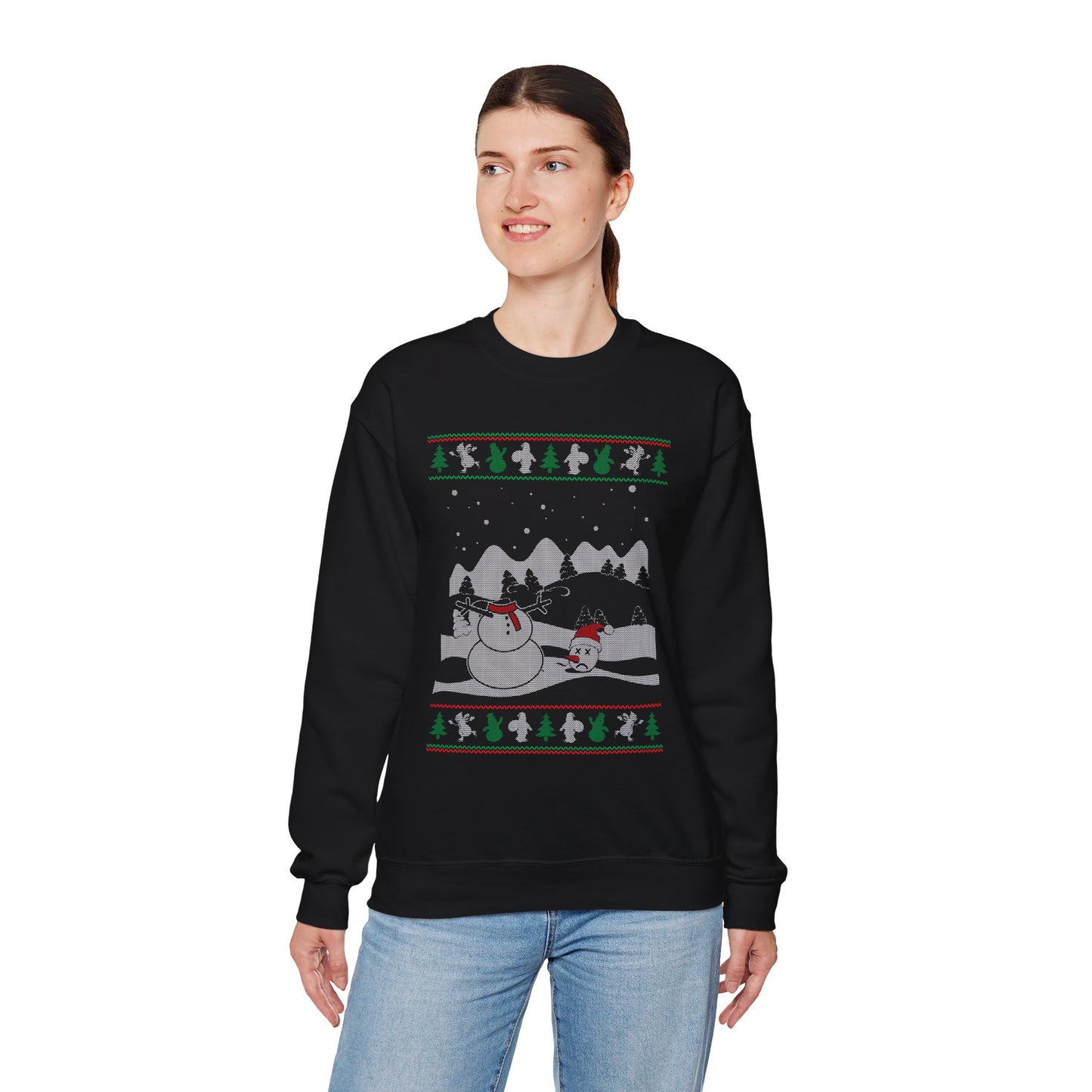 Headless Snowman Winter Scene Sweatshirt