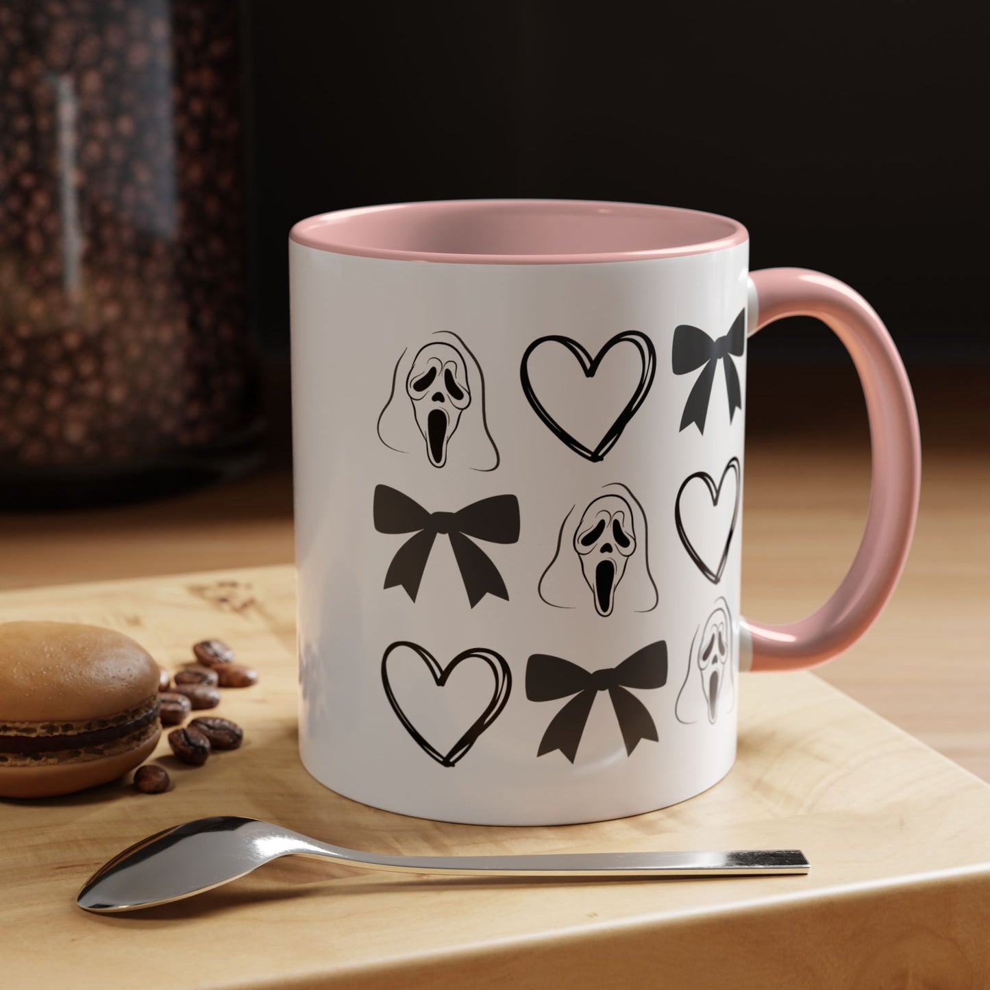 Scream Mask & Hearts Accent Coffee Mug
