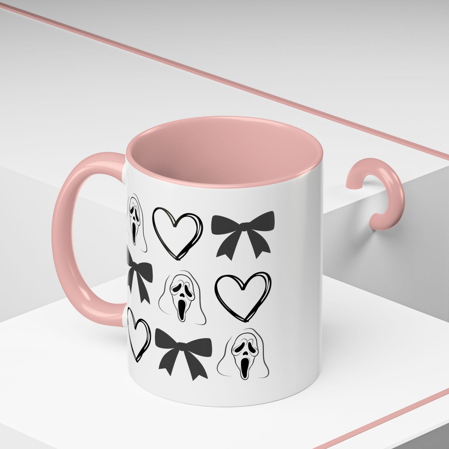 Scream Mask & Hearts Accent Coffee Mug