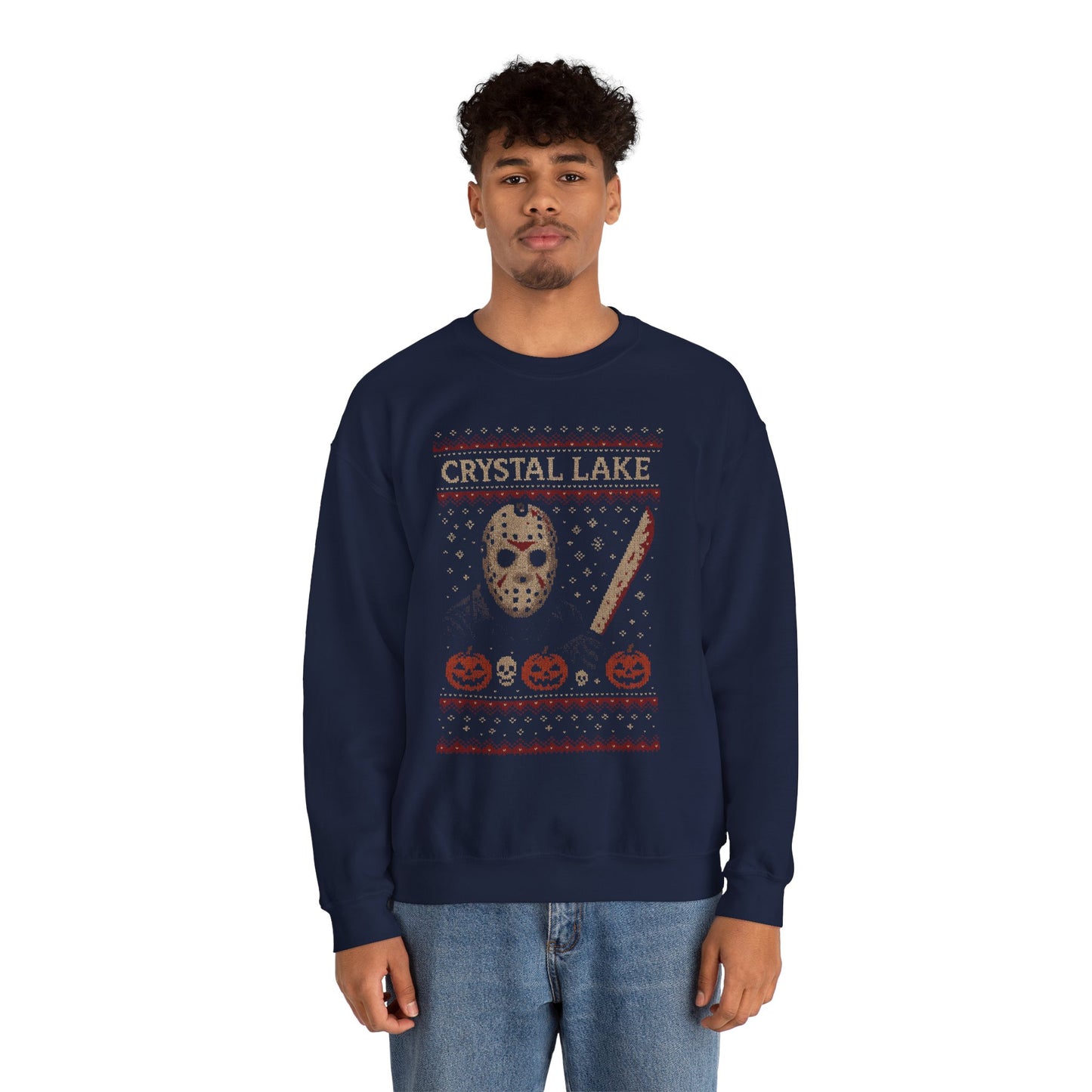 Crystal Lake Jason Ugly Christmas Sweatshirt
