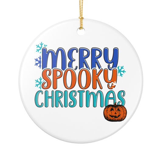 Merry Spooky Christmas Ceramic Ornament