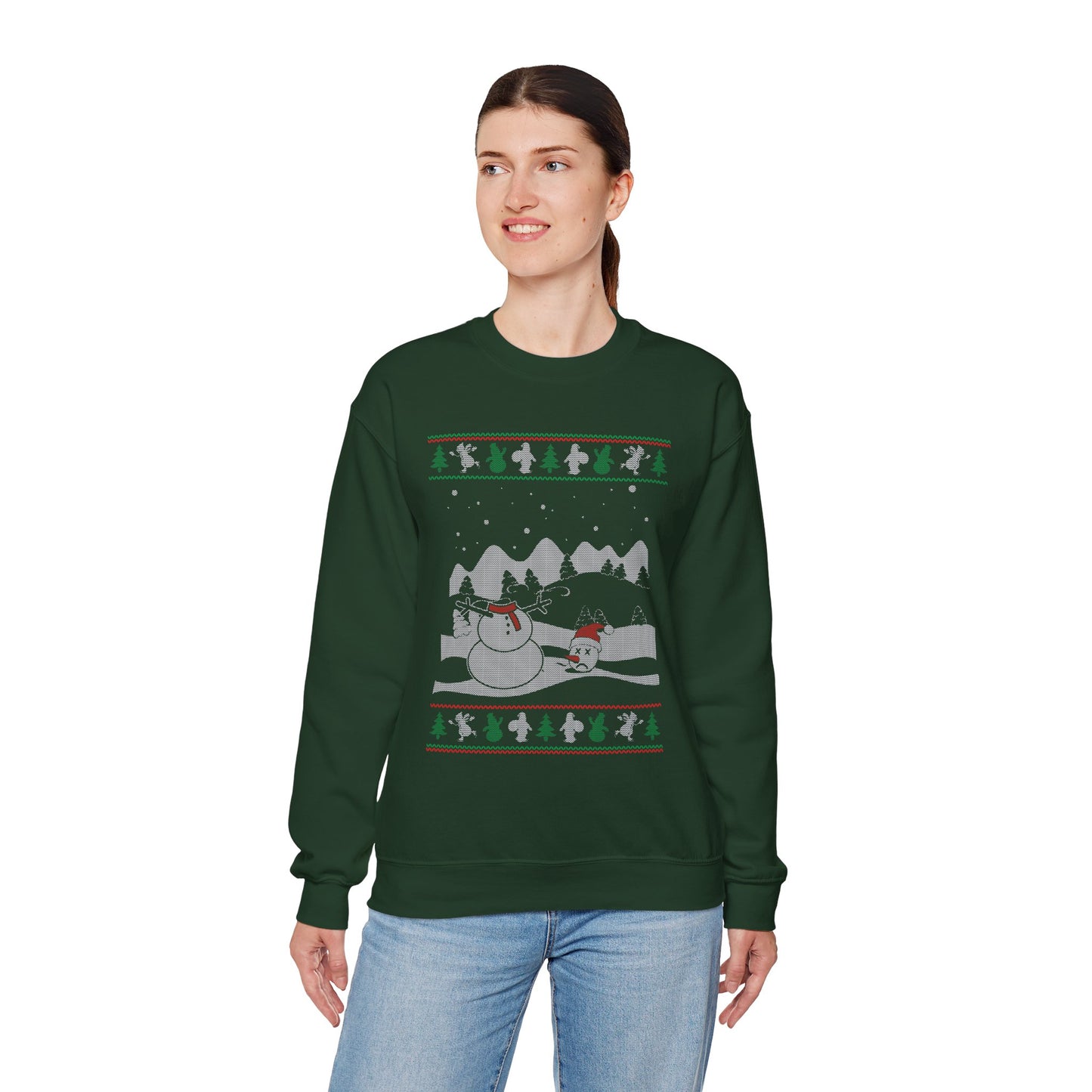 Headless Snowman Winter Scene Sweatshirt