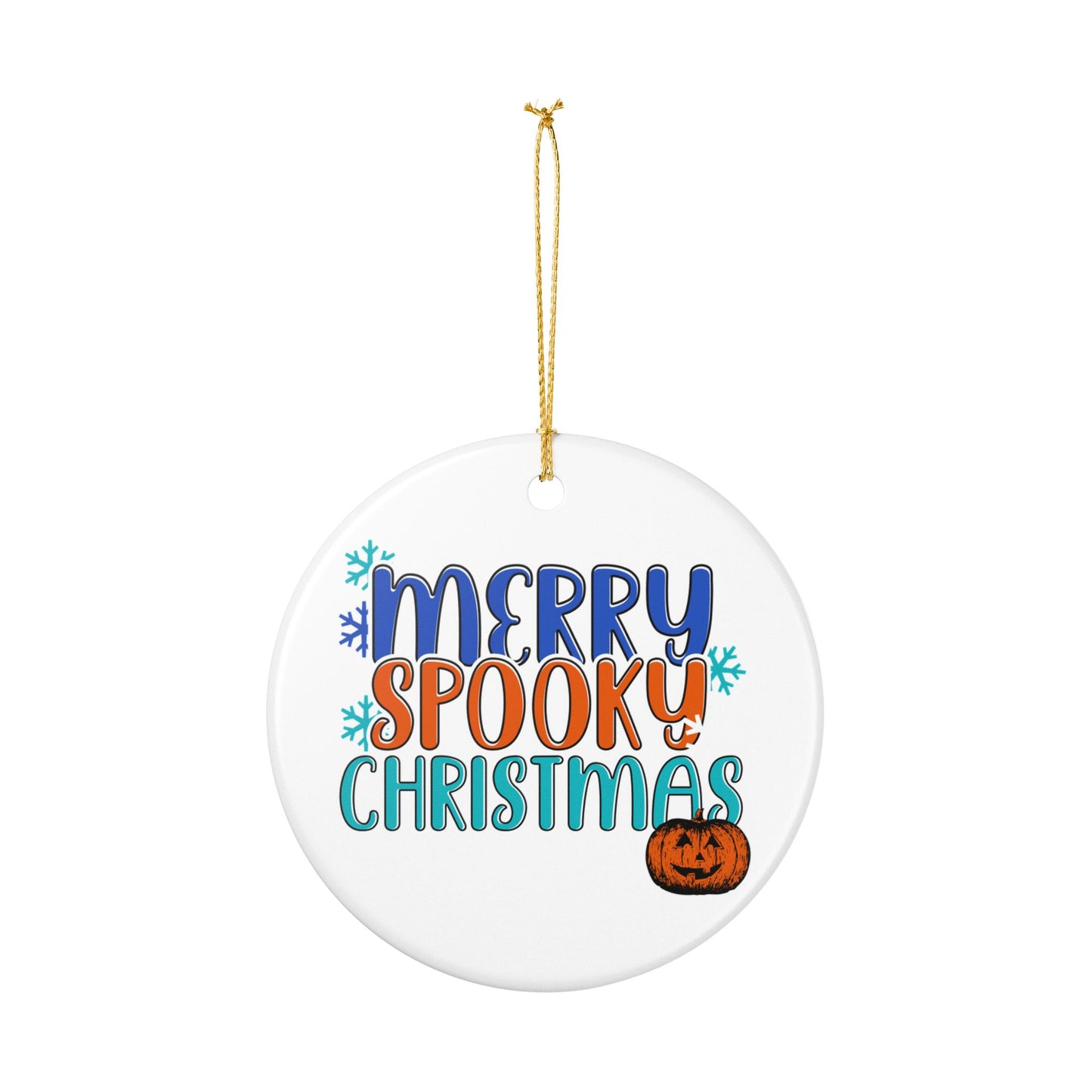Merry Spooky Christmas Ceramic Ornament