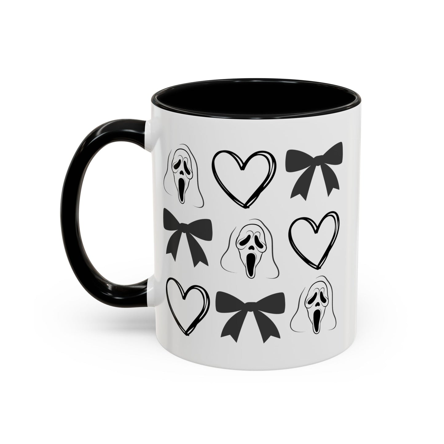 Scream Mask & Hearts Accent Coffee Mug