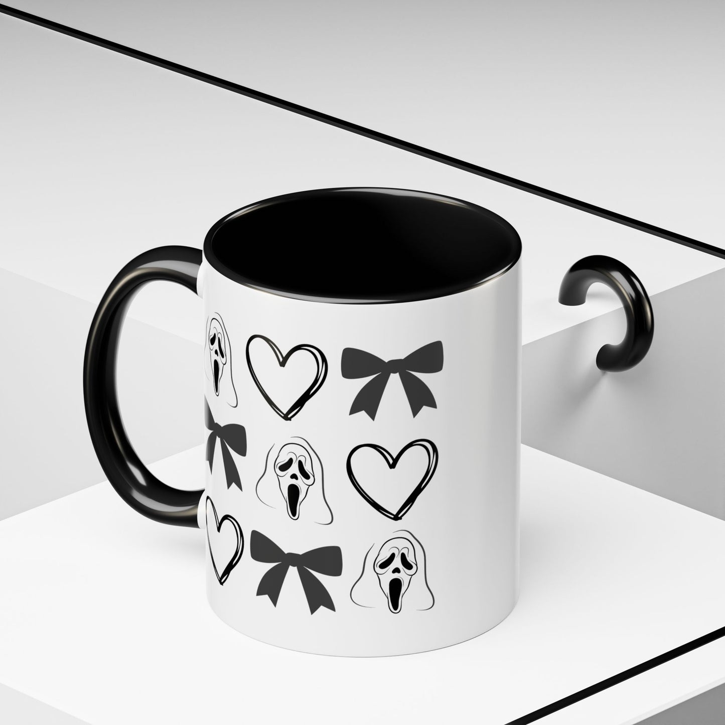 Scream Mask & Hearts Accent Coffee Mug