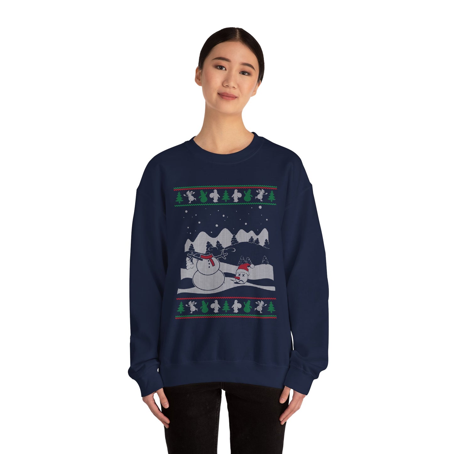 Headless Snowman Winter Scene Sweatshirt