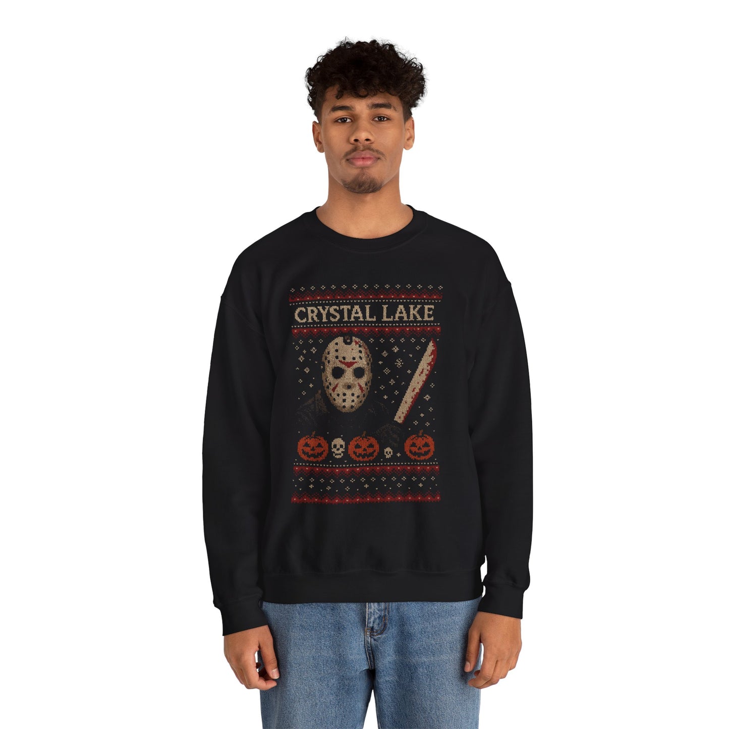 Crystal Lake Jason Ugly Christmas Sweatshirt
