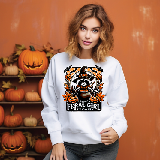 Feral Girl Halloween Sweatshirt