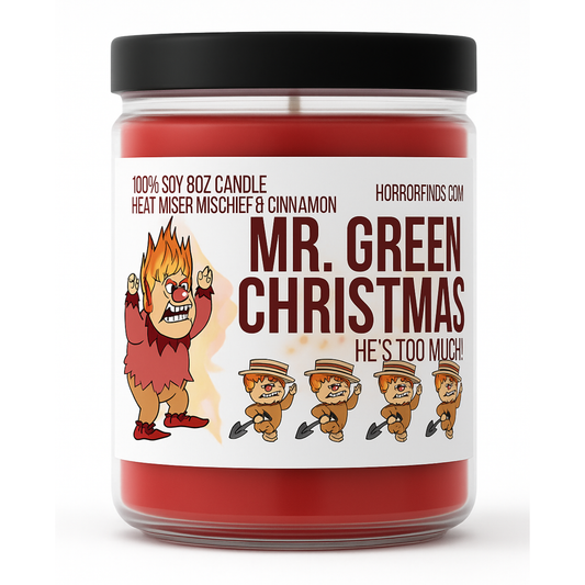 Green Christmas Miser Brother 8 oz Candle