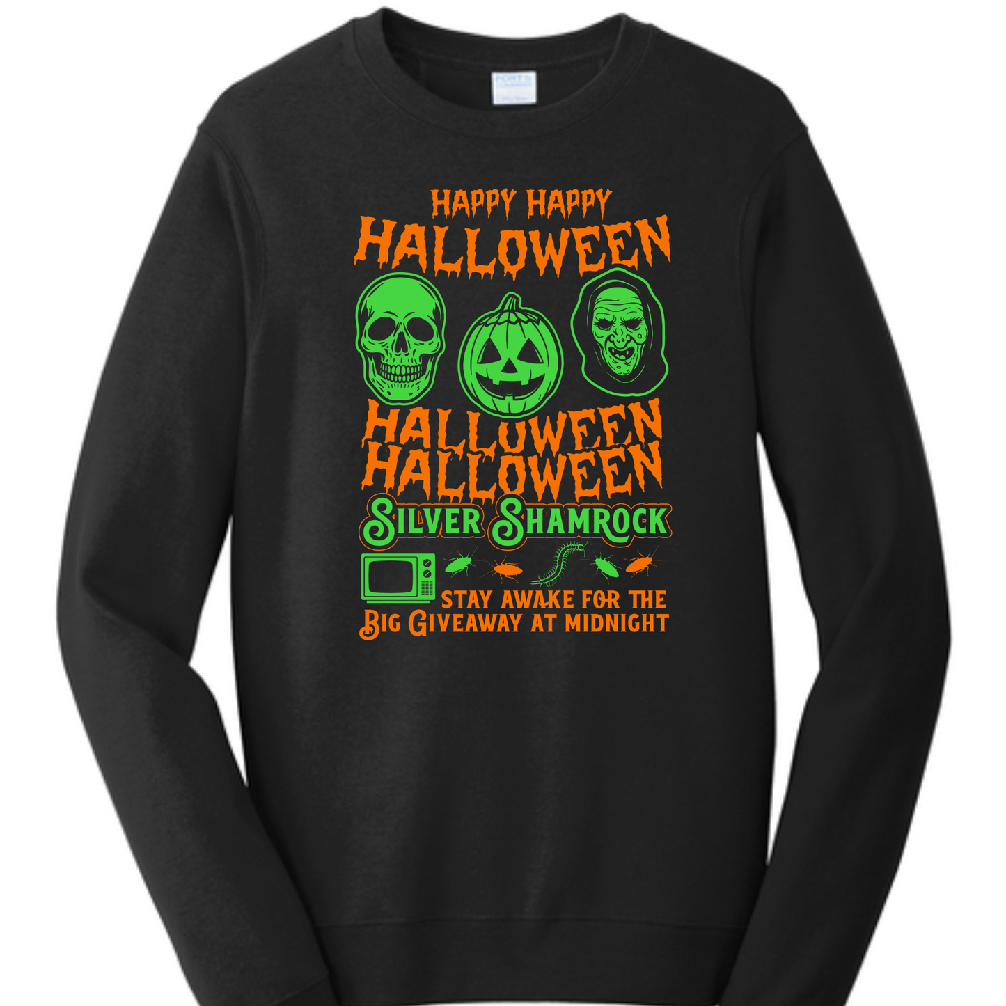 Silver Shamrock Happy Halloween Sweatshirt