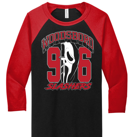 Woodsboro CA Three Quarter Sleeve Baseball Tee